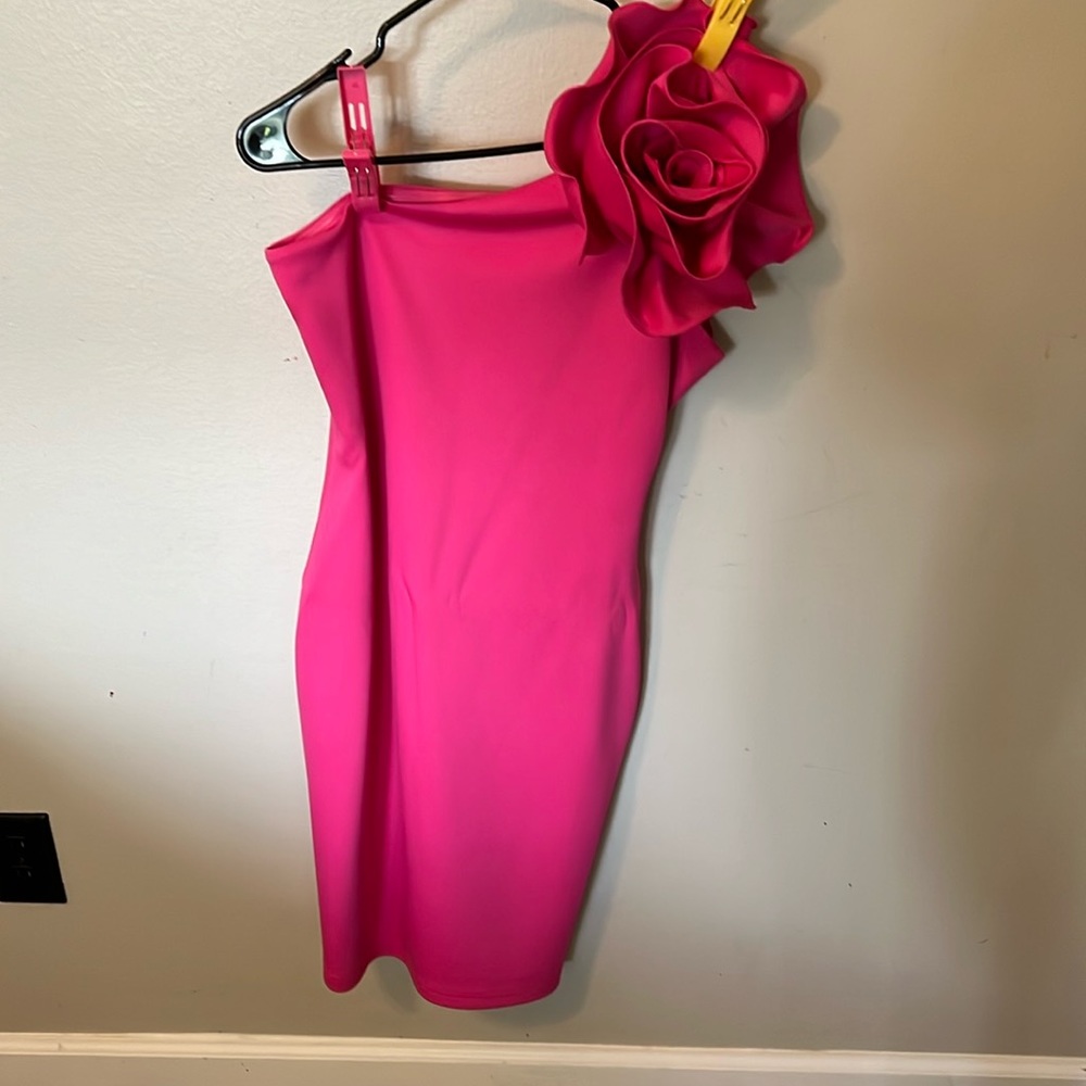 Hot pink medium one shoulder dress